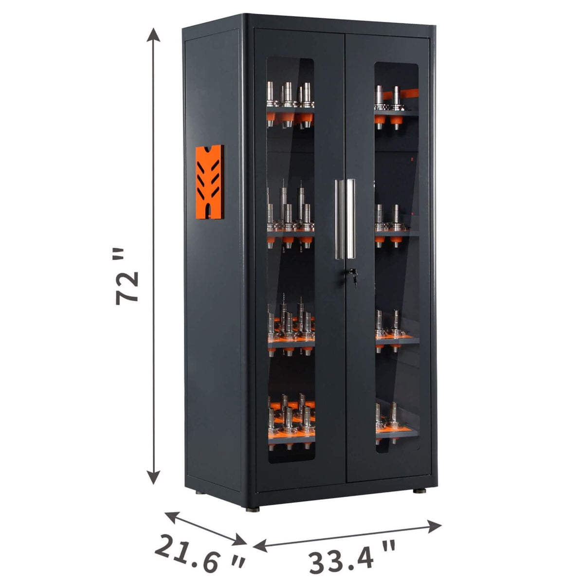 72-Inch Heavy-Duty CNC Tool Cabinet for CAT40/BT40 Tools(SAK38240)