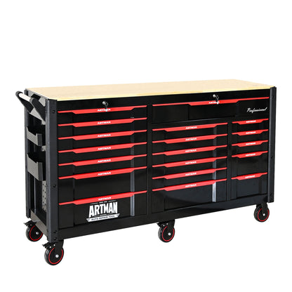 19-Drawer Heavy-Duty Mobile Tool Cart with Locking Wheels