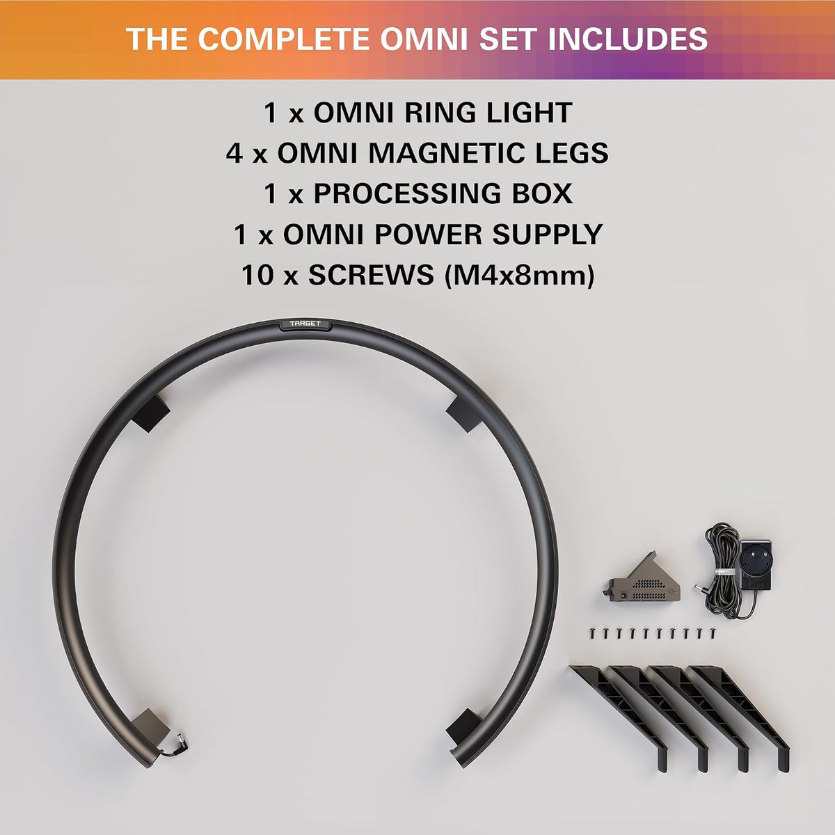 Omni Auto Scoring Camera System Surround LED Light | Automatic Scorer, Magnetic Dartboard Ring Lighting, Records Dart Scores, Fits All Dartboards | Ultimate Home Bundle