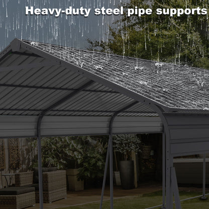 13x26.5-Foot Galvanized Steel Carport – 100 MPH Wind Rating