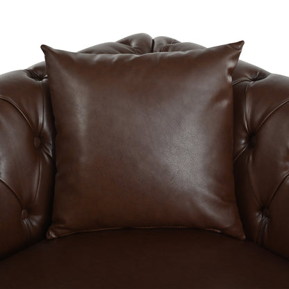 Man Cave 5-Seat Sectional Sofa with Dark Brown PU Leather
