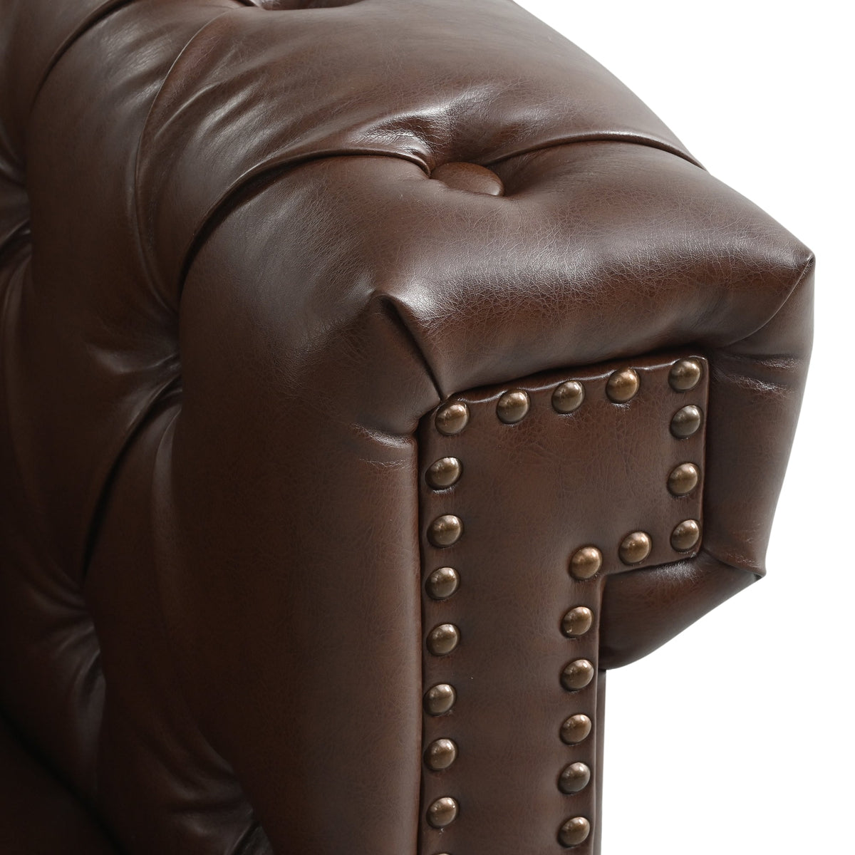 Man Cave 5-Seat Sectional Sofa with Dark Brown PU Leather
