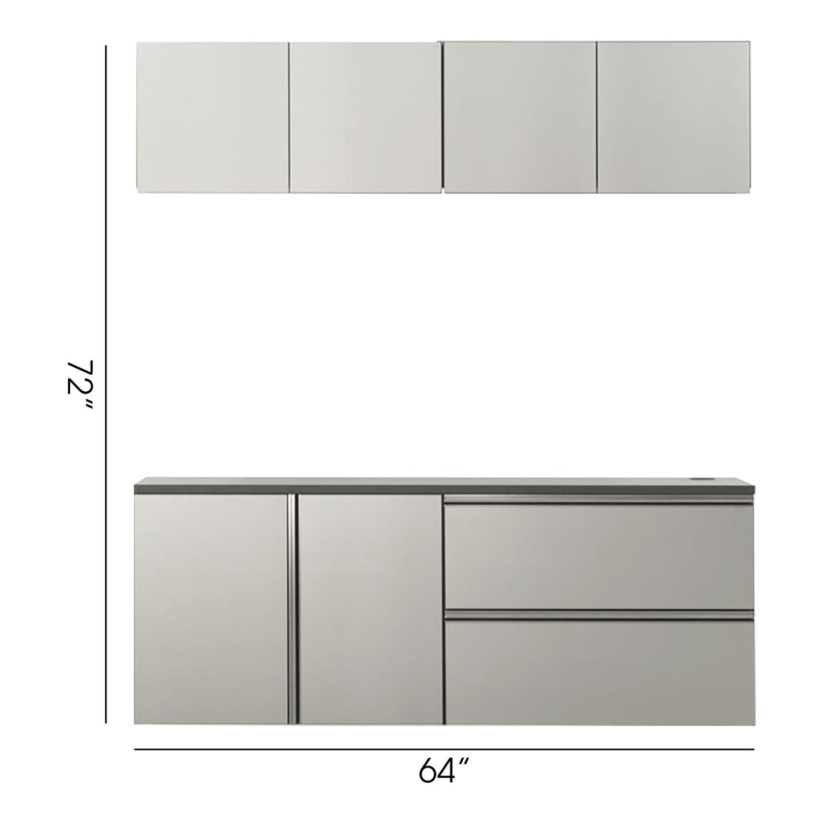 Nova Series Wall-Mounted Garage Cabinet Set C – Metallic Gray