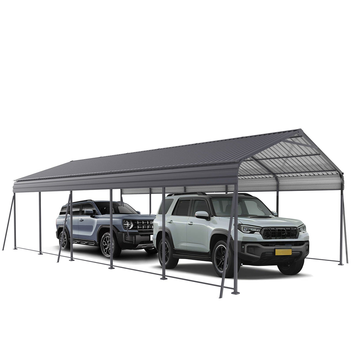13x26.5-Foot Galvanized Steel Carport – 100 MPH Wind Rating