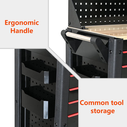 19-Drawer Heavy-Duty Mobile Tool Cart with Locking Wheels