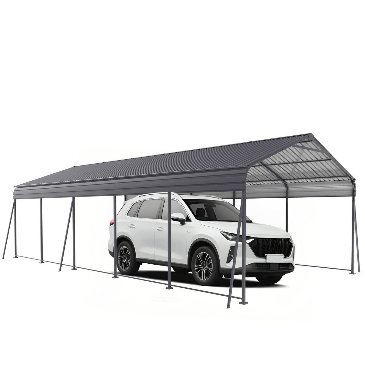 13x26.5-Foot Galvanized Steel Carport – 100 MPH Wind Rating