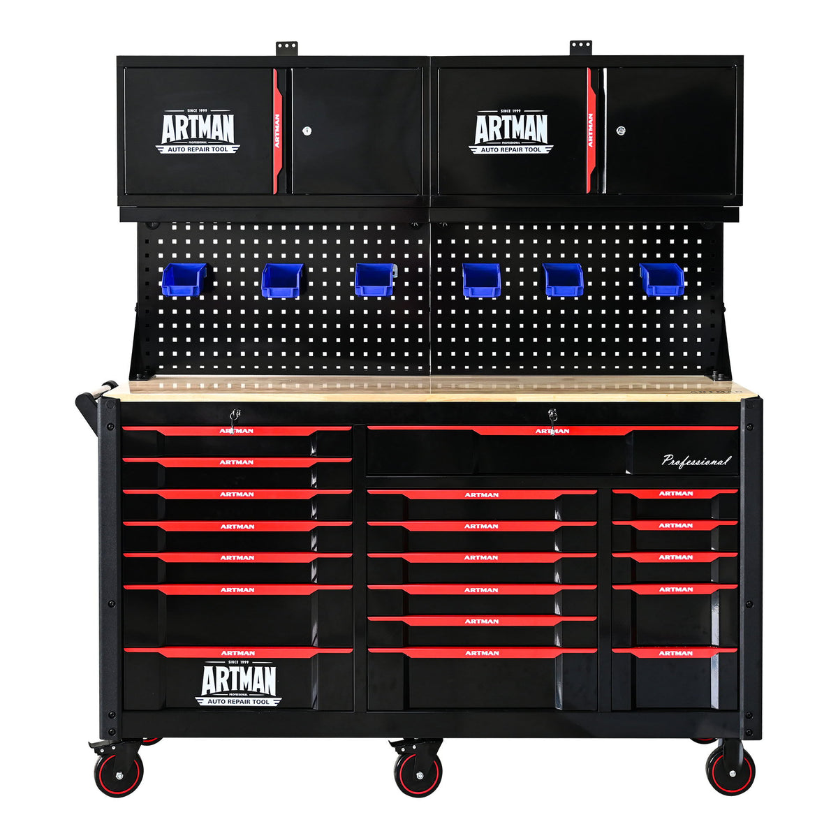 19-Drawer Heavy-Duty Mobile Tool Cart with Locking Wheels