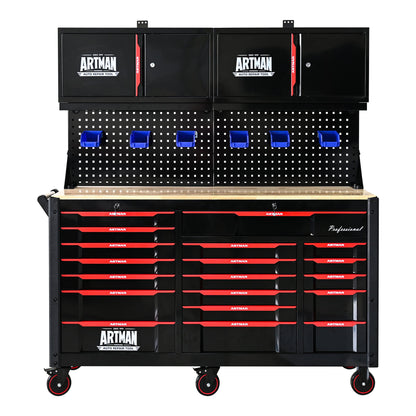 19-Drawer Heavy-Duty Mobile Tool Cart with Locking Wheels