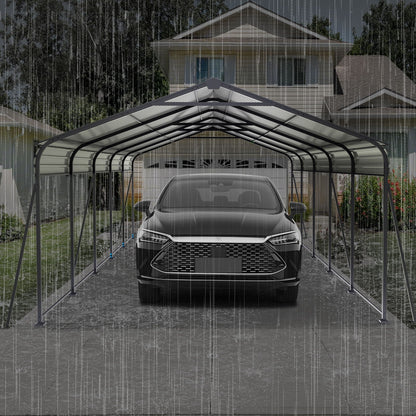 13x26.5-Foot Galvanized Steel Carport – 100 MPH Wind Rating