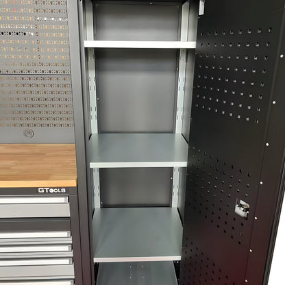 100-Inch Rolling Tool Chest Workstation with Pegboard & Power