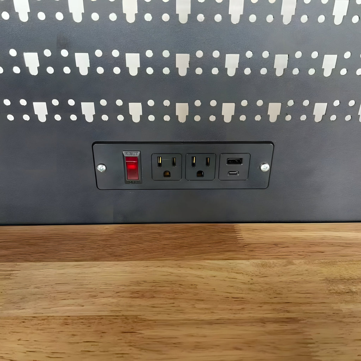 100-Inch Rolling Tool Chest Workstation with Pegboard & Power