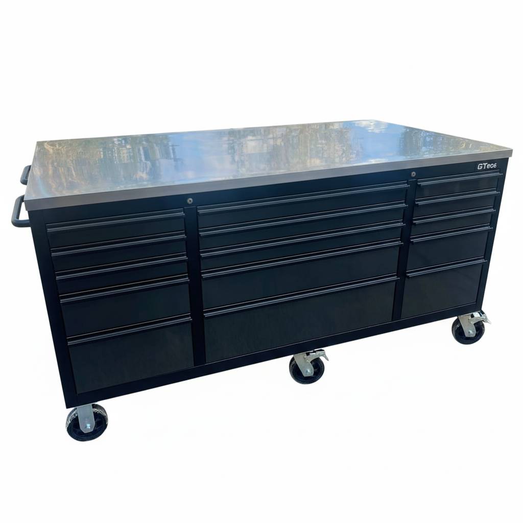 GTools 71-Inch Garage Island Workbench with 15 Drawers