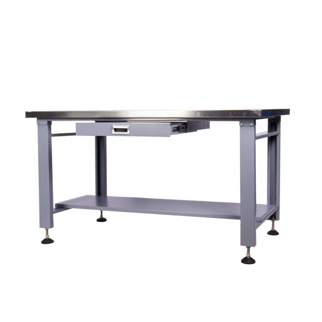59-Inch Mechanics Workbench with Stainless Steel Top & Drain