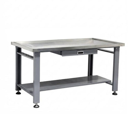 59-Inch Mechanics Workbench with Stainless Steel Top & Drain
