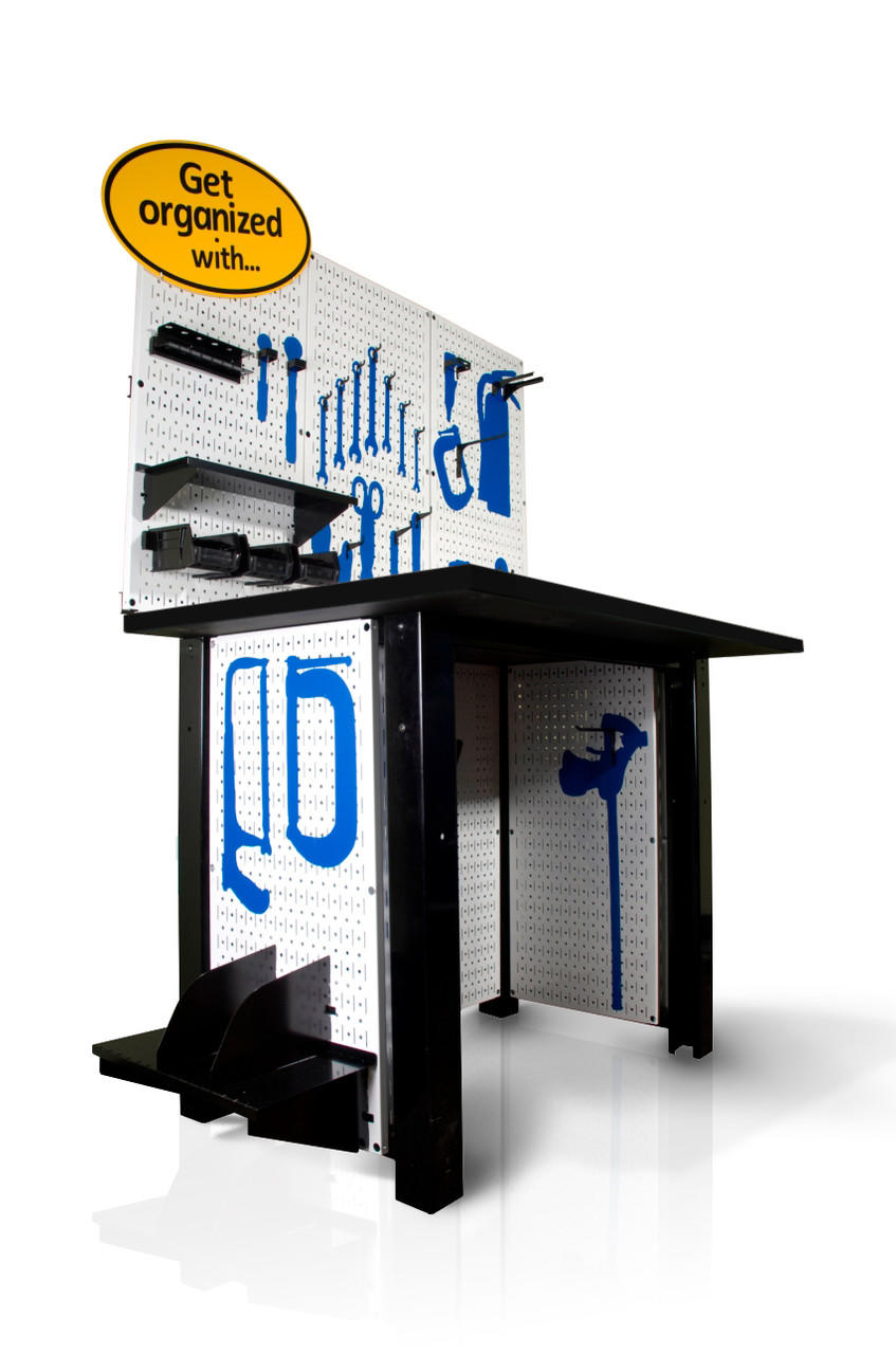 Wall Control 48-Inch Metal Pegboard Freestanding Workstation