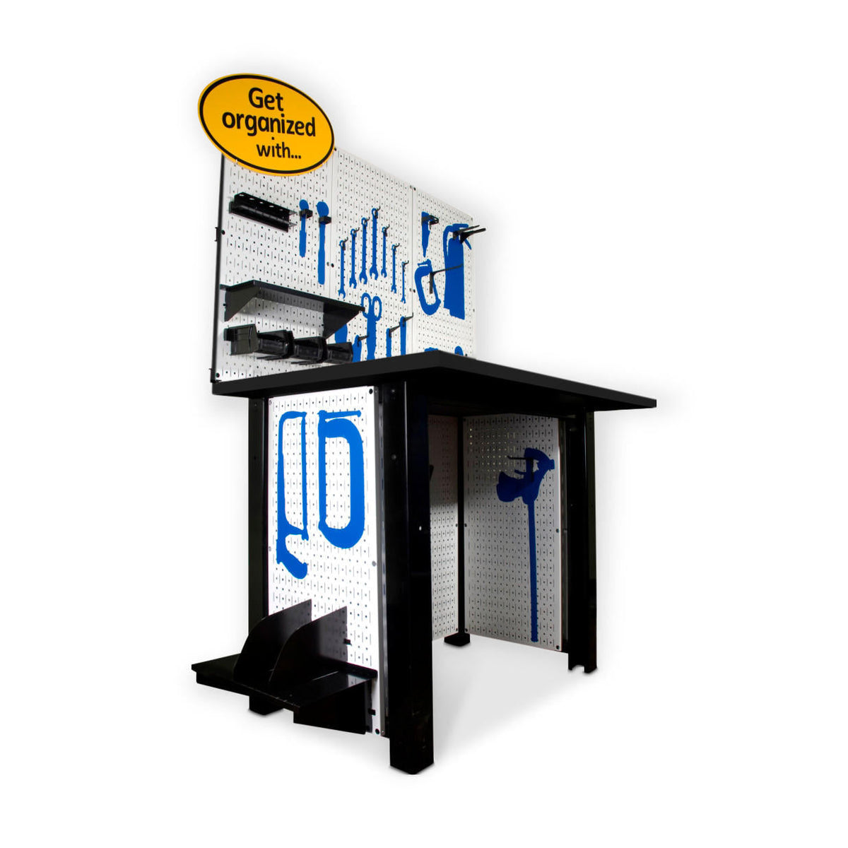 Wall Control 48-Inch Metal Pegboard Freestanding Workstation