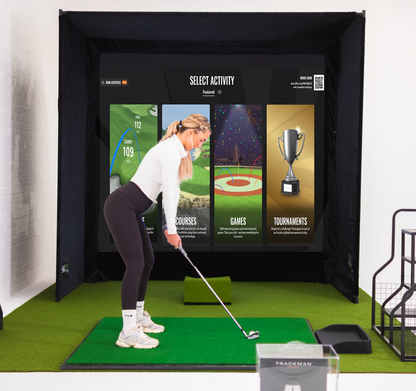GolfBays SimBox Golf Hitting Enclosure with PRO+ Impact Screen