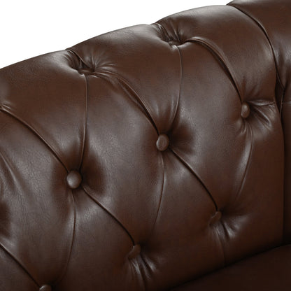 Man Cave 5-Seat Sectional Sofa with Dark Brown PU Leather
