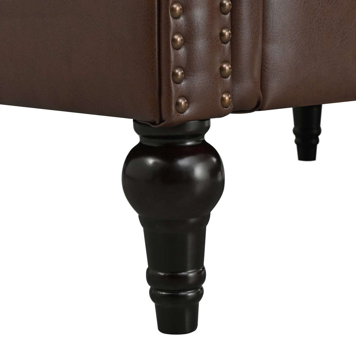 Man Cave 5-Seat Sectional Sofa with Dark Brown PU Leather