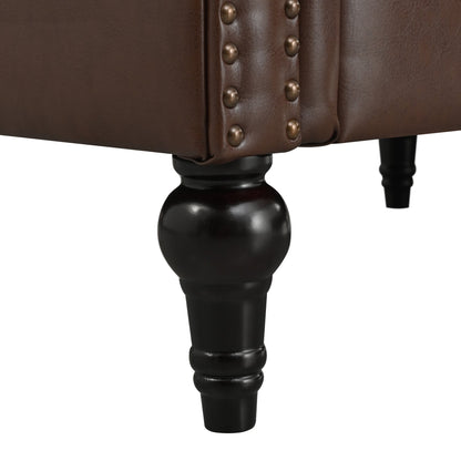 Man Cave 5-Seat Sectional Sofa with Dark Brown PU Leather