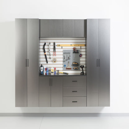 Astro Series - Garage Cabinet Set A With Soft Closing Drawers - Metallic Gray