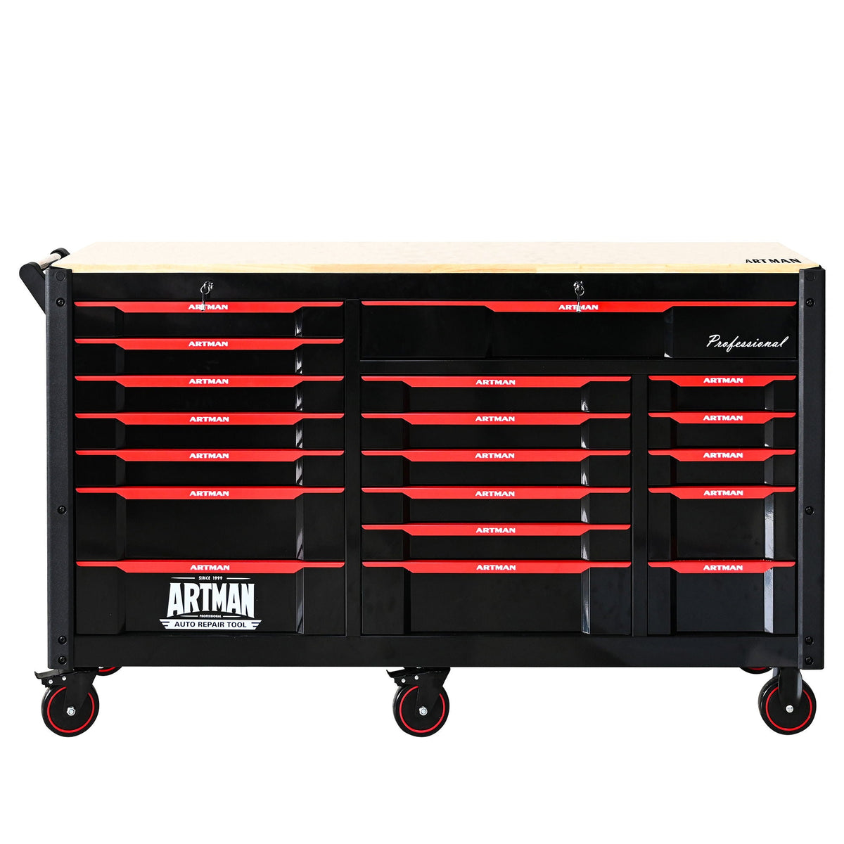 19-Drawer Heavy-Duty Mobile Tool Cart with Locking Wheels