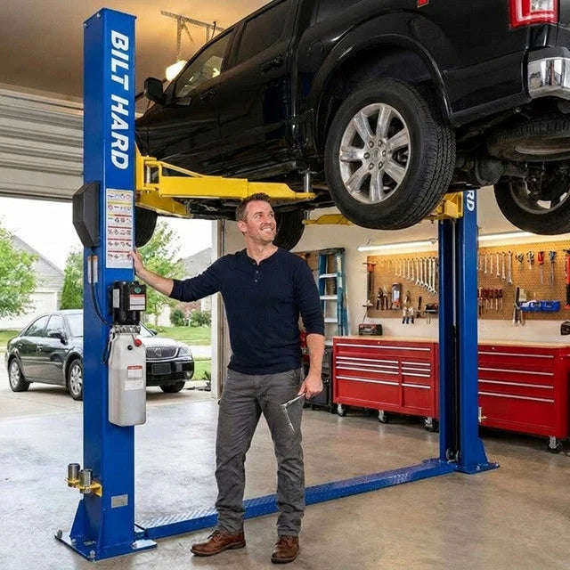 12,000 lb 2-Post Car Lift – 220V 4HP Hydraulic Lift