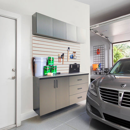 Astro Series - Garage Cabinet Set C With Soft Closing Drawers - Metallic Gray