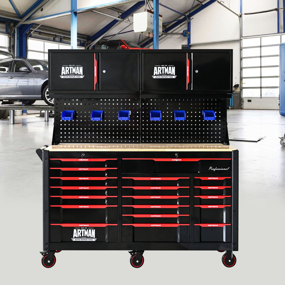 19-Drawer Heavy-Duty Mobile Tool Cart with Locking Wheels