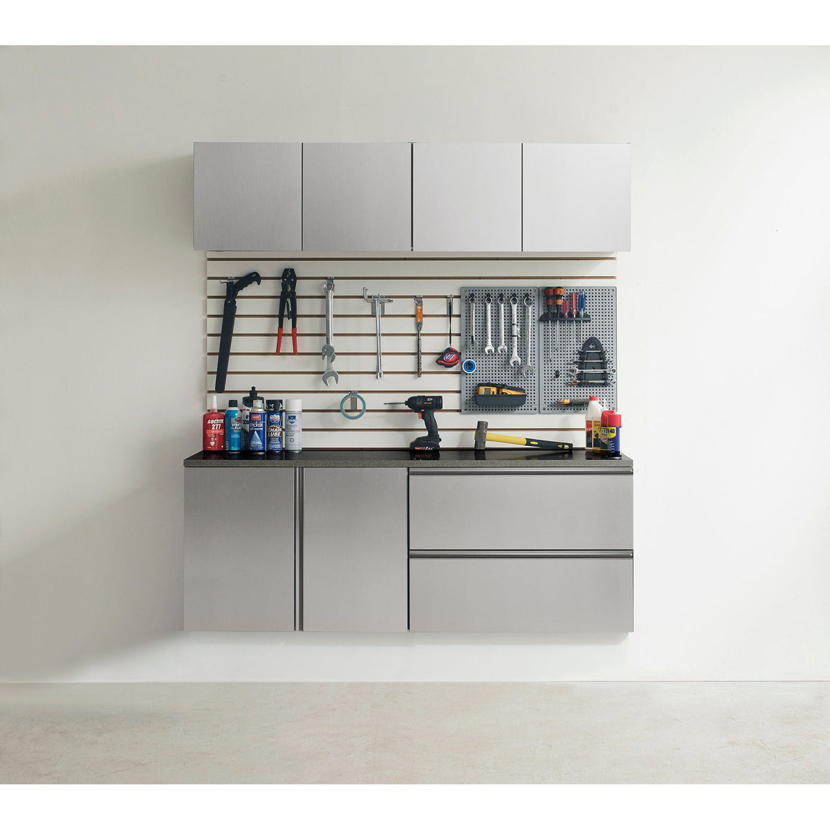 Nova Series Wall-Mounted Garage Cabinet Set C – Metallic Gray