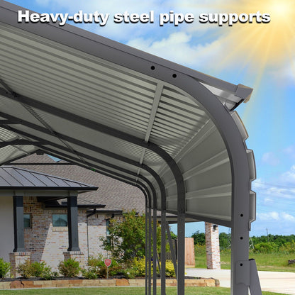 13x26.5-Foot Galvanized Steel Carport – 100 MPH Wind Rating