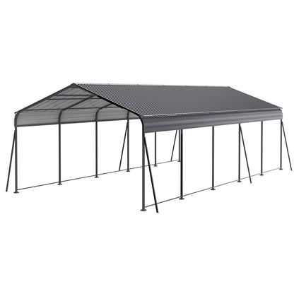 13x26.5-Foot Galvanized Steel Carport – 100 MPH Wind Rating