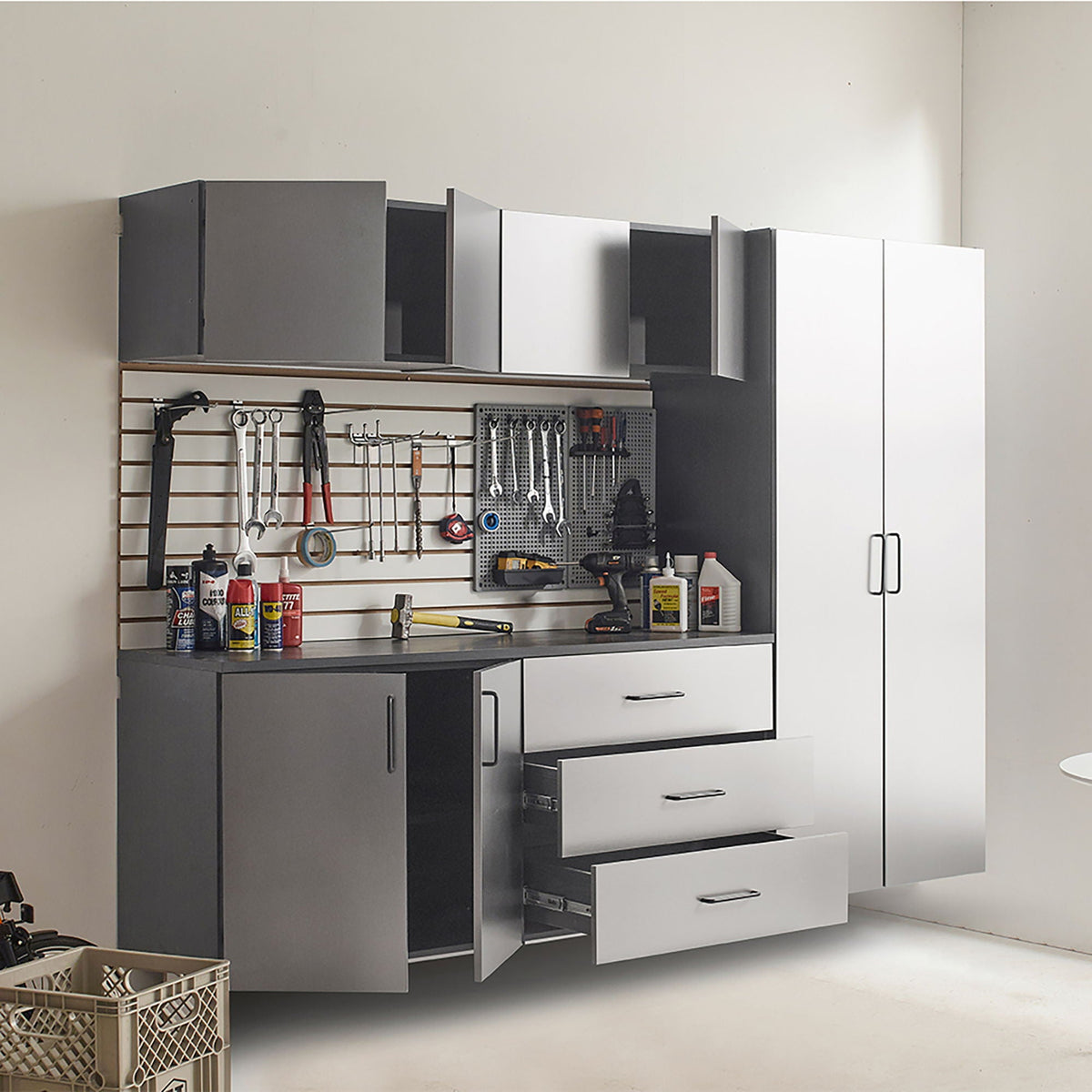 Astro Series Garage Cabinet Set B – Metallic Gray