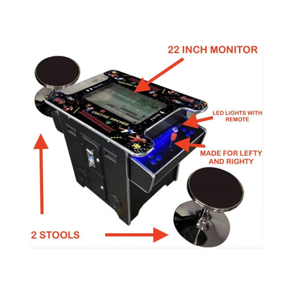 Full-Size 2-Player Retro Arcade Machine with 60 Games &amp; Stools