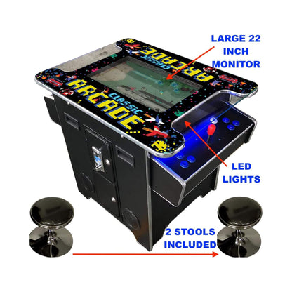 Full-Size 2-Player Retro Arcade Machine with 60 Games &amp; Stools