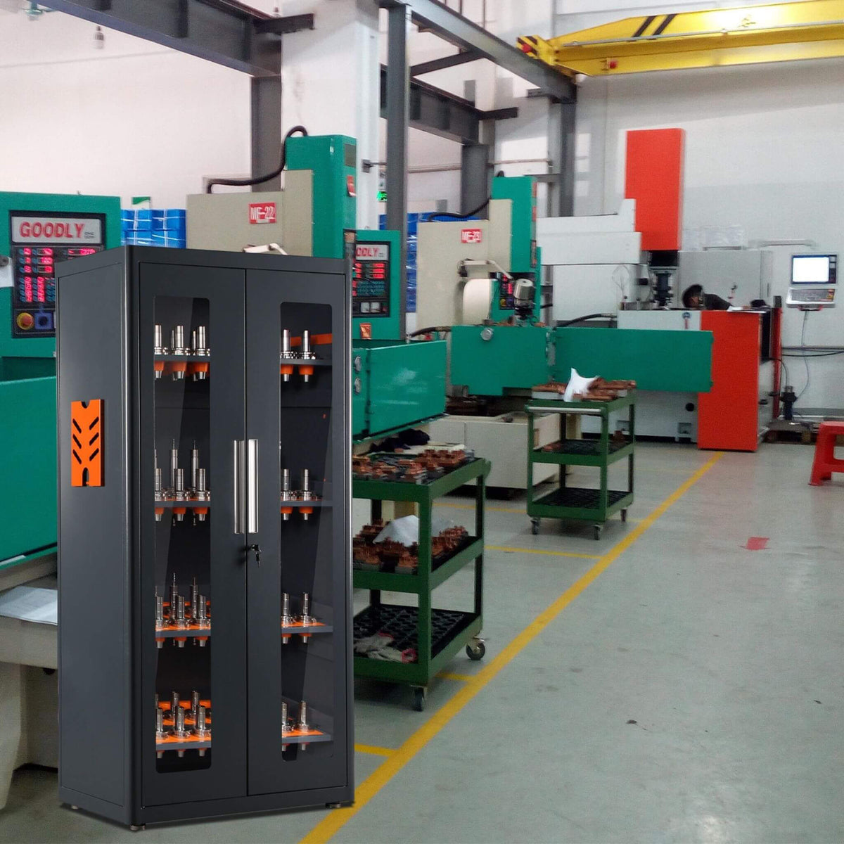 72-Inch Heavy-Duty CNC Tool Cabinet for CAT40/BT40 Tools(SAK38240)