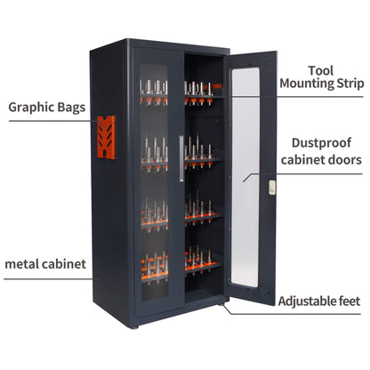 72-Inch Heavy-Duty CNC Tool Cabinet for CAT40/BT40 Tools(SAK38240)