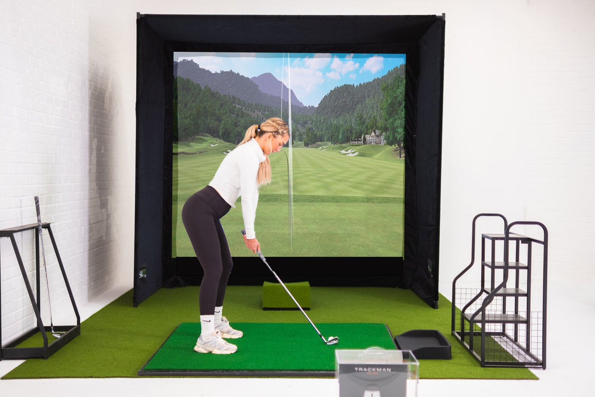 GolfBays SimBox Golf Hitting Enclosure with PRO+ Impact Screen