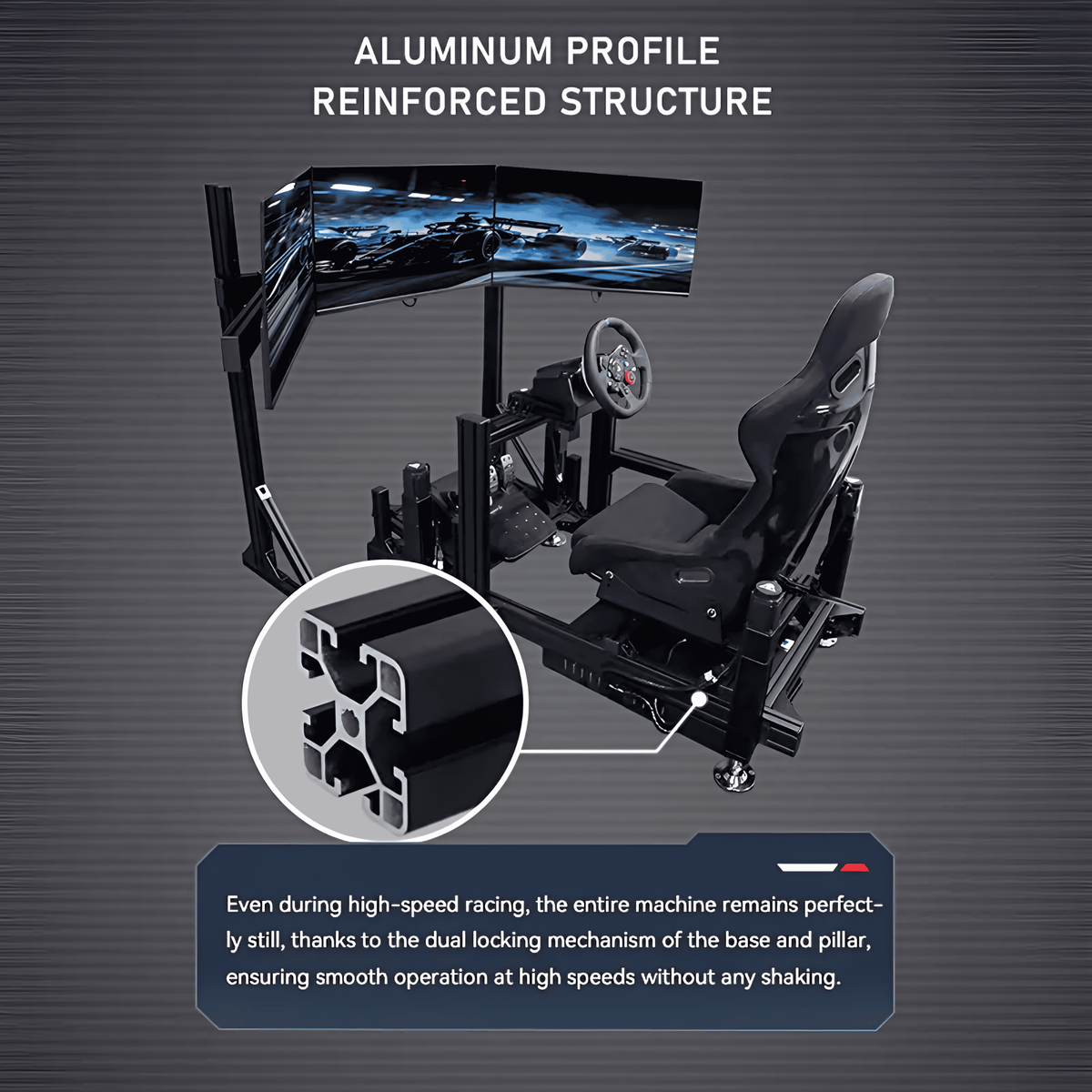 YHY 3D Motion Racing Simulator with Triple 32-Inch Screens