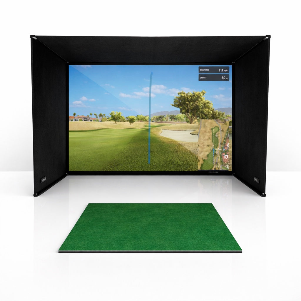 GolfBays SimBox Golf Hitting Enclosure with PRO+ Impact Screen